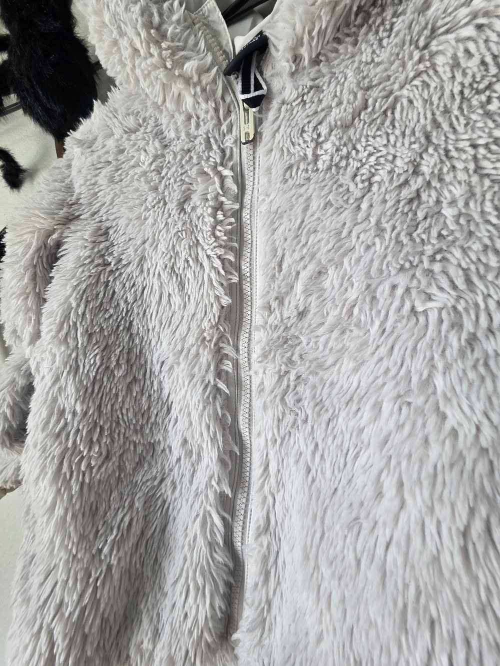 Under Armour White Fuzzy Zip-Up Kids Hoodie